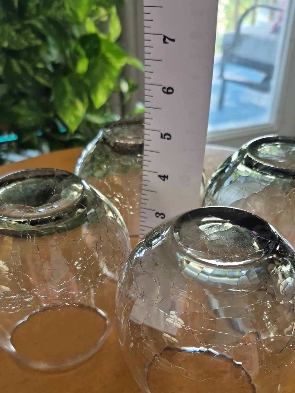 Pier 1 Set of 4 Smoked Crackle Glass Stemless 16oz Wine Glasses - Picture 4 of 6